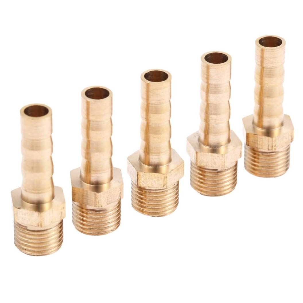 BT-PC หางปลาไหลทองเหลือง ตรง เกลียวนอก Male Straight Brass Hose Tail Air fitting ข้อต่อลมทองเหลือง Barb tails หางปลาไหลเกลียวนอกตรง หางหนู เกลียวตัวผู้