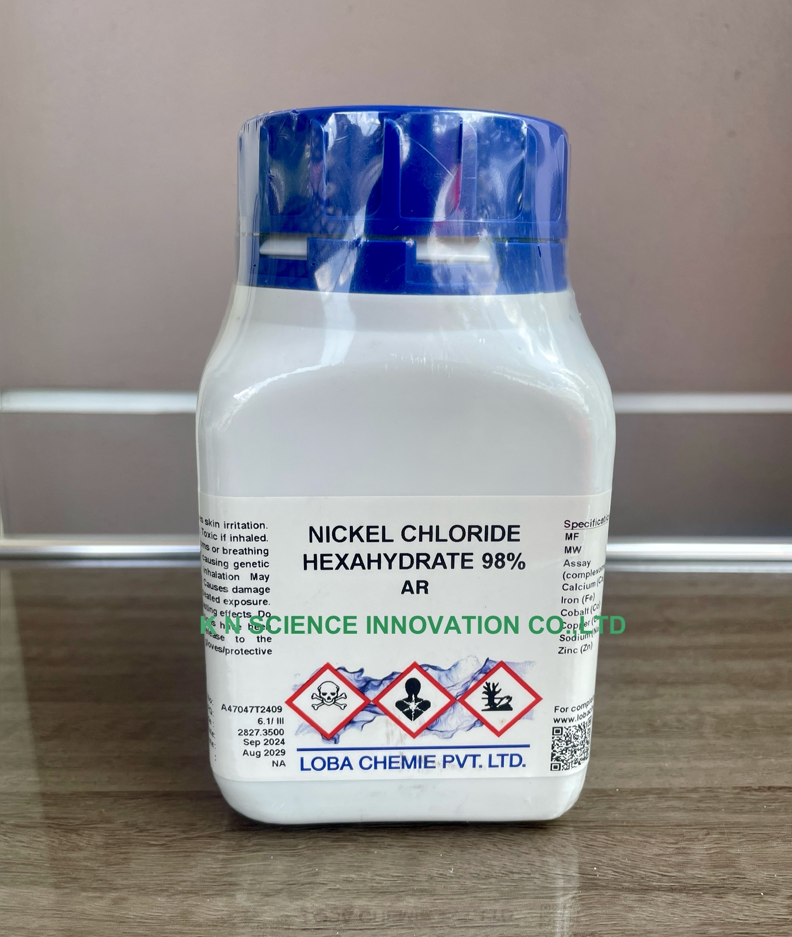 Nickel chloride hexahydrate, 99%, AR,500 g,Loba 0487500500