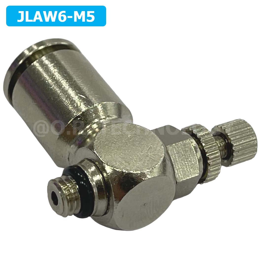 (1ชิ้น) JLAW6-M5 ข้อต่อลมสแตนเลส ข้อต่อปรับลม งอ STAINLESS Air Flow Speed Controller ควบคุมความเร็วลม Speed Control valve JLAW JSL