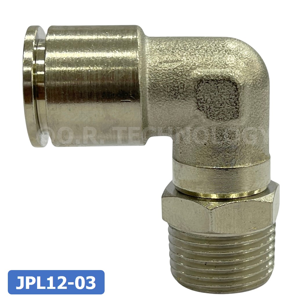 (1ชิ้น) JPL12-03 ข้อต่อลม เกลียวนอก งอ90° สแตนเลส STAINLESS Male Thread Elbow Pipe Quick Fittings Connector ข้อต่อลมสแตนเลส ข้องอ