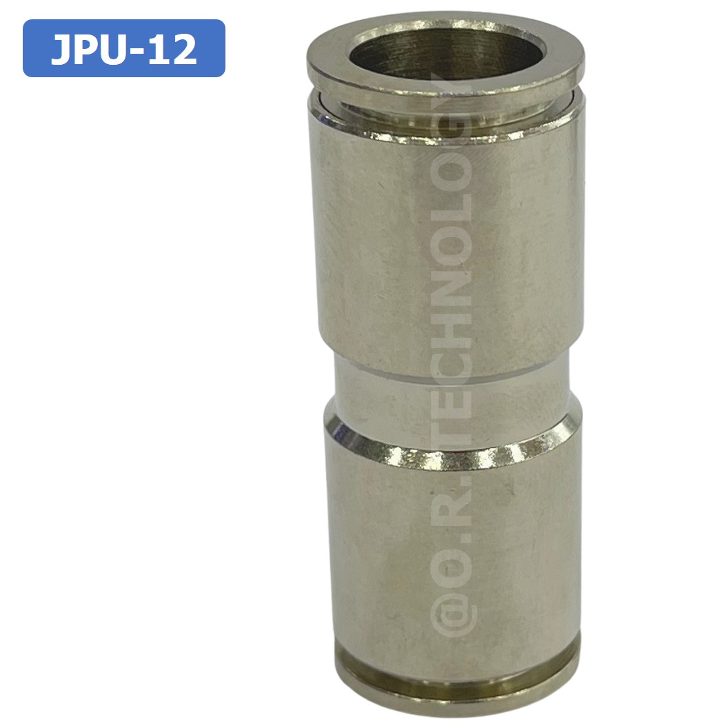 (1ชิ้น) JPU-12 ข้อต่อลม สแตนเลส 2ทาง ตรง STAINLESS 2 Way Air Connector JPU Pneumatic Union 2 Ways Fitting ข้อต่อลมสแตนเลส สำหรับ สายลม 12x8mm