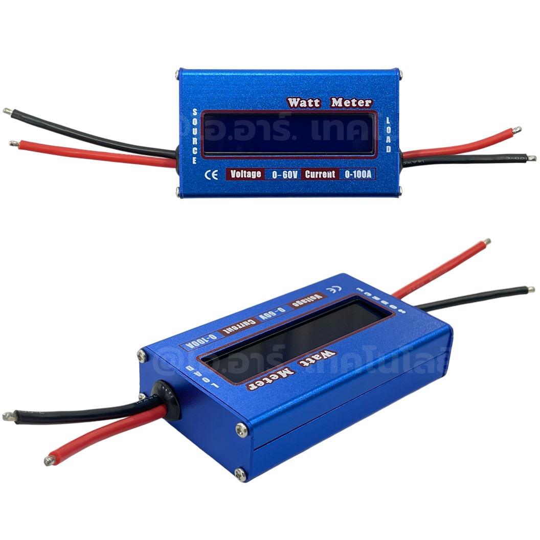 DC Watt Meter 0-60V 0-100A วัตต์มิเตอร์ ดิจิตอลโวลต์แอมป์มิเตอร์ Digital Volt-Amp Meter เพาเวอร์มิเตอร์ Power meter มิเตอร์วัดพลังงาน 60VDC 100A LCD1602