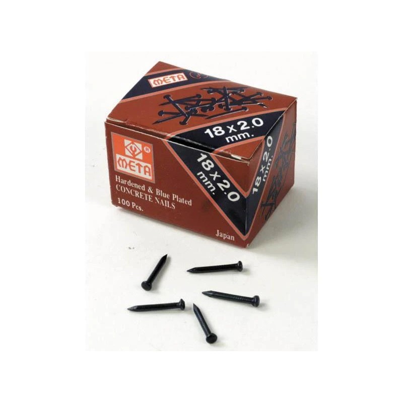 ตะปูคอนกรีตดำ META (กล่อง : 10 กล่องเล็ก)(ราคารวมแวท) มีความแข็ง ปลายแหลม รูปร่างคล้ายเข็ม ไม่งอง่าย