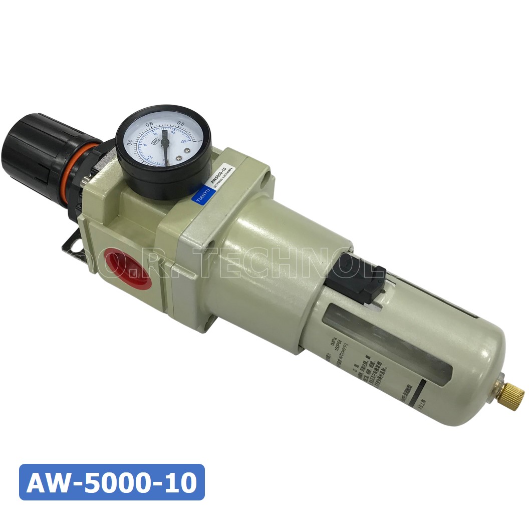 AW5000-10 ชุดกรองลมปรับแรงดัน Manual Drain AW Pneumatic Combination Air Filter Regulator TIANYU AW-5000-10