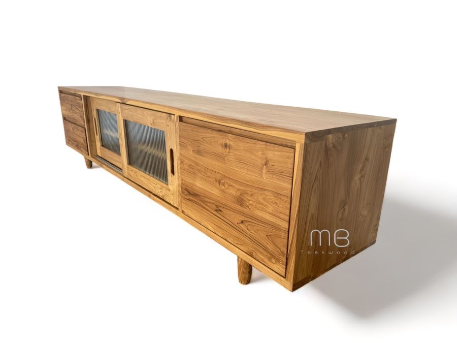 ตู้วางทีวีไม้สัก