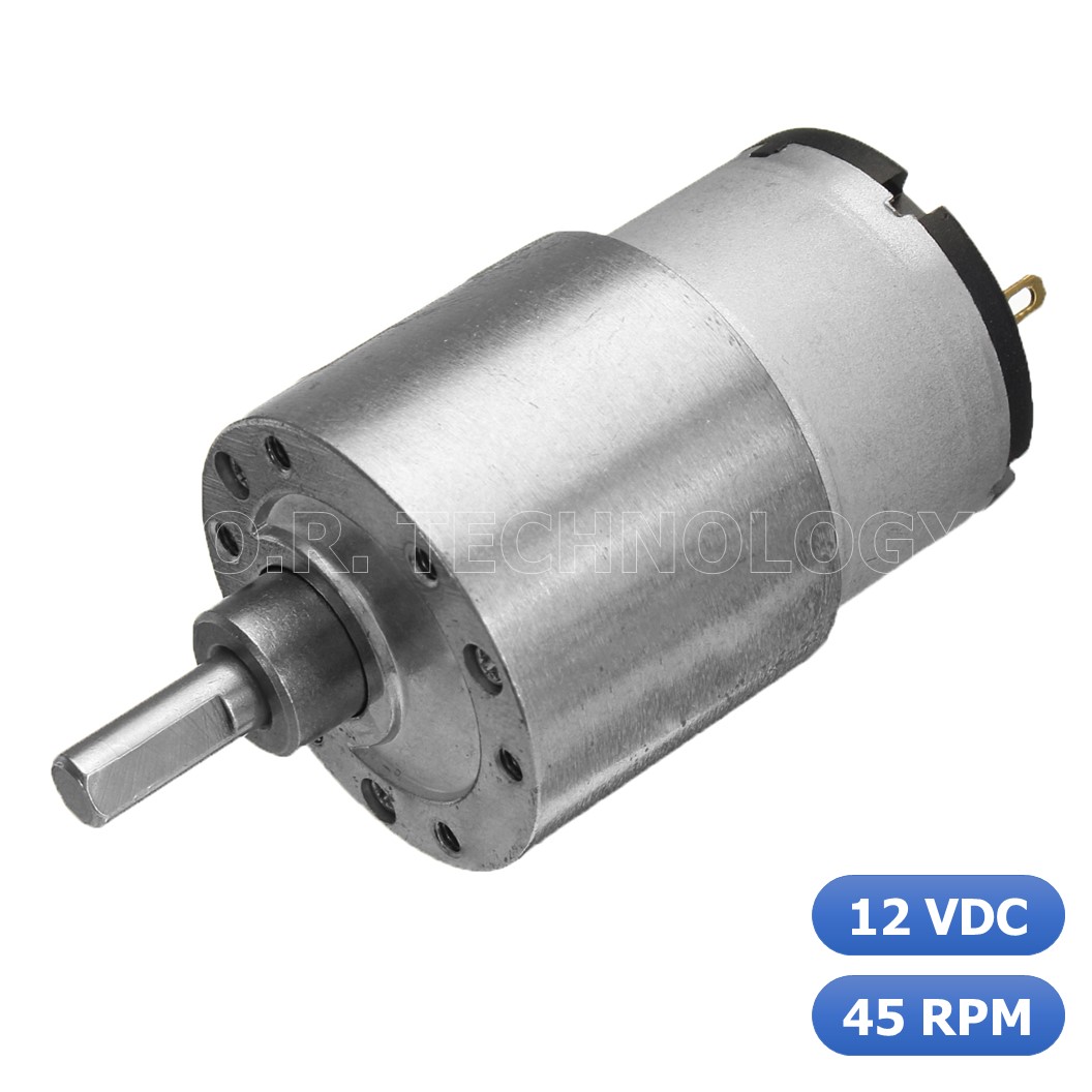 (1ชิ้น) JB018 มอเตอร์เกียร์ 12VDC 45RPM มอเตอร์ มอเตอร์อเนกประสงค์ JGB37-520 JGB-520 Motor gear (แกนขนาด 6mm, Shaft D)