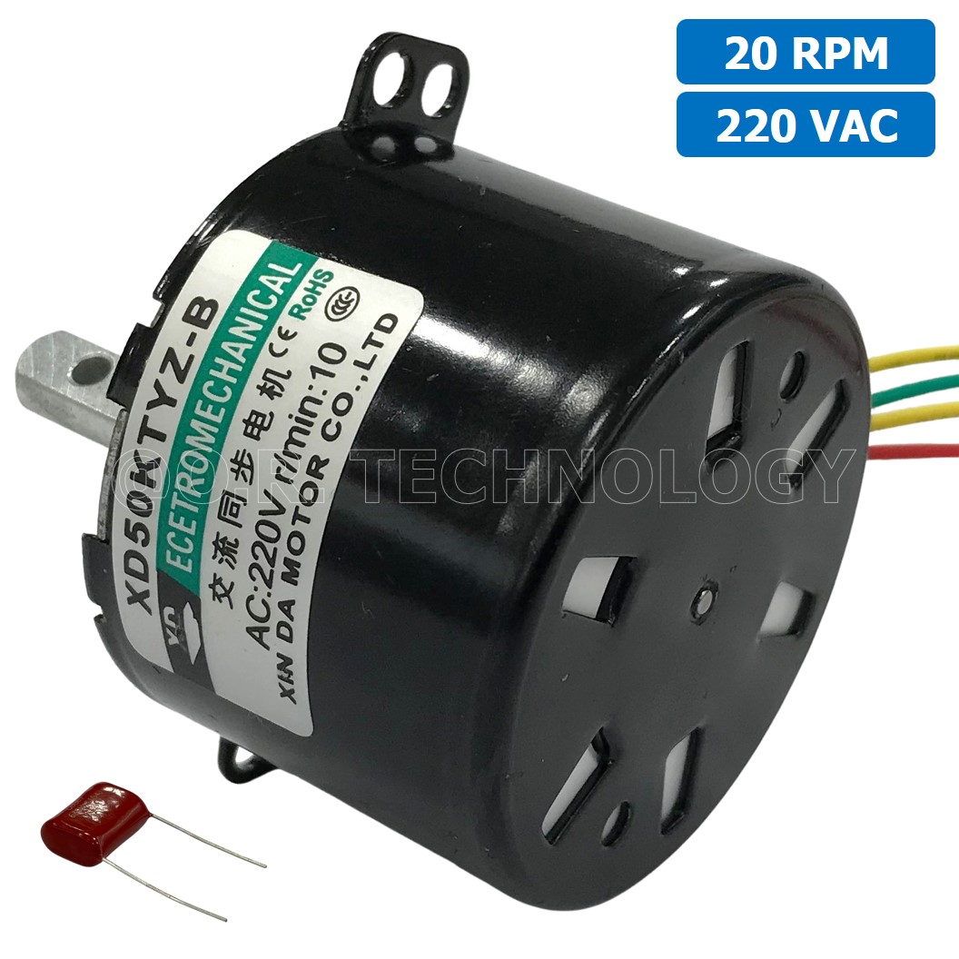 (1ชิ้น) XD50KTYZ-B 20 RPM ซิงโครนัสมอเตอร์ มอเตอร์ไฟฟ้ากระแสสลับ AC Synchronous Gear Motor มอเตอร์ทดเฟือง