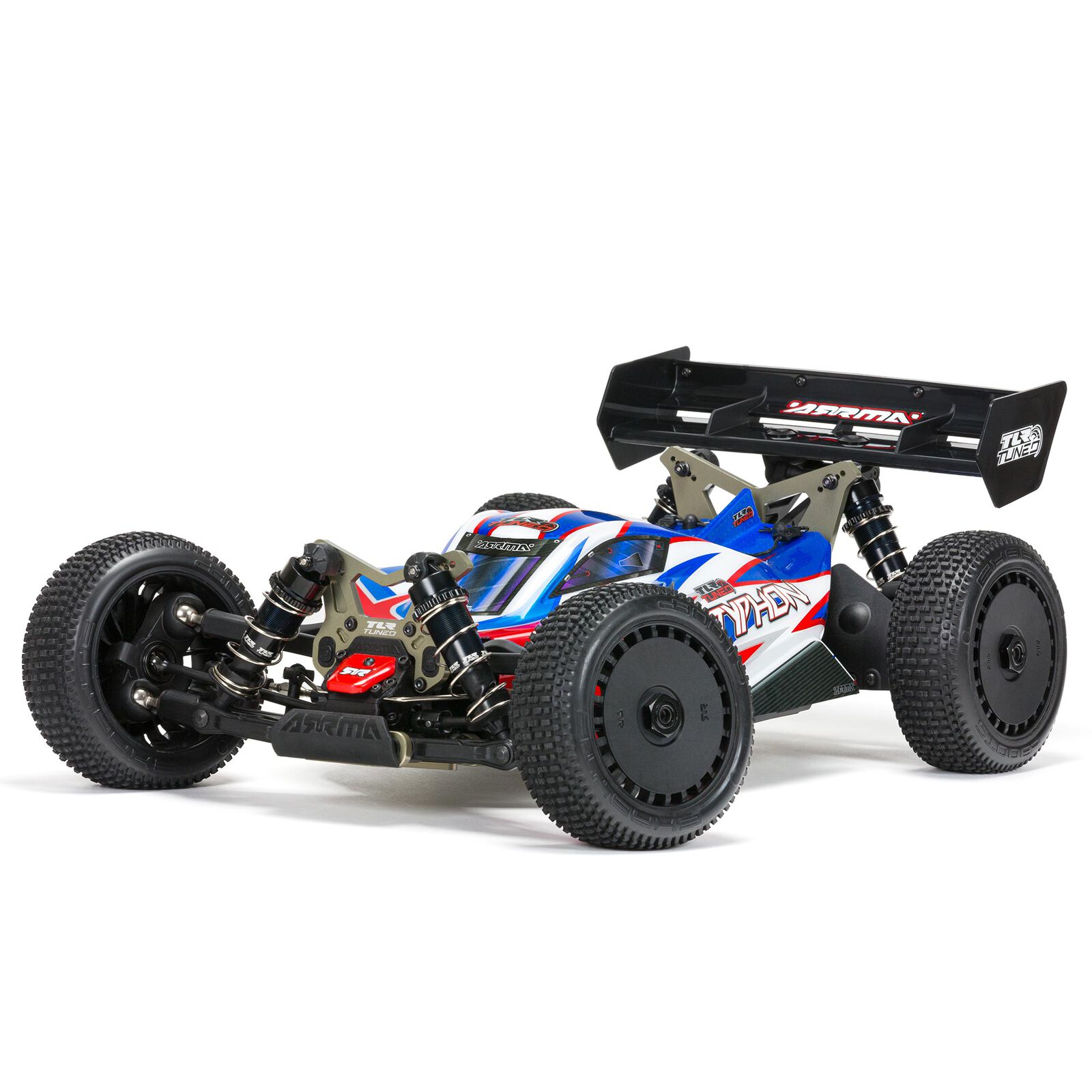 ARA8406 1/8 TLR Tuned TYPHON 6S 4X4 BLX Buggy RTR, Red/Blue