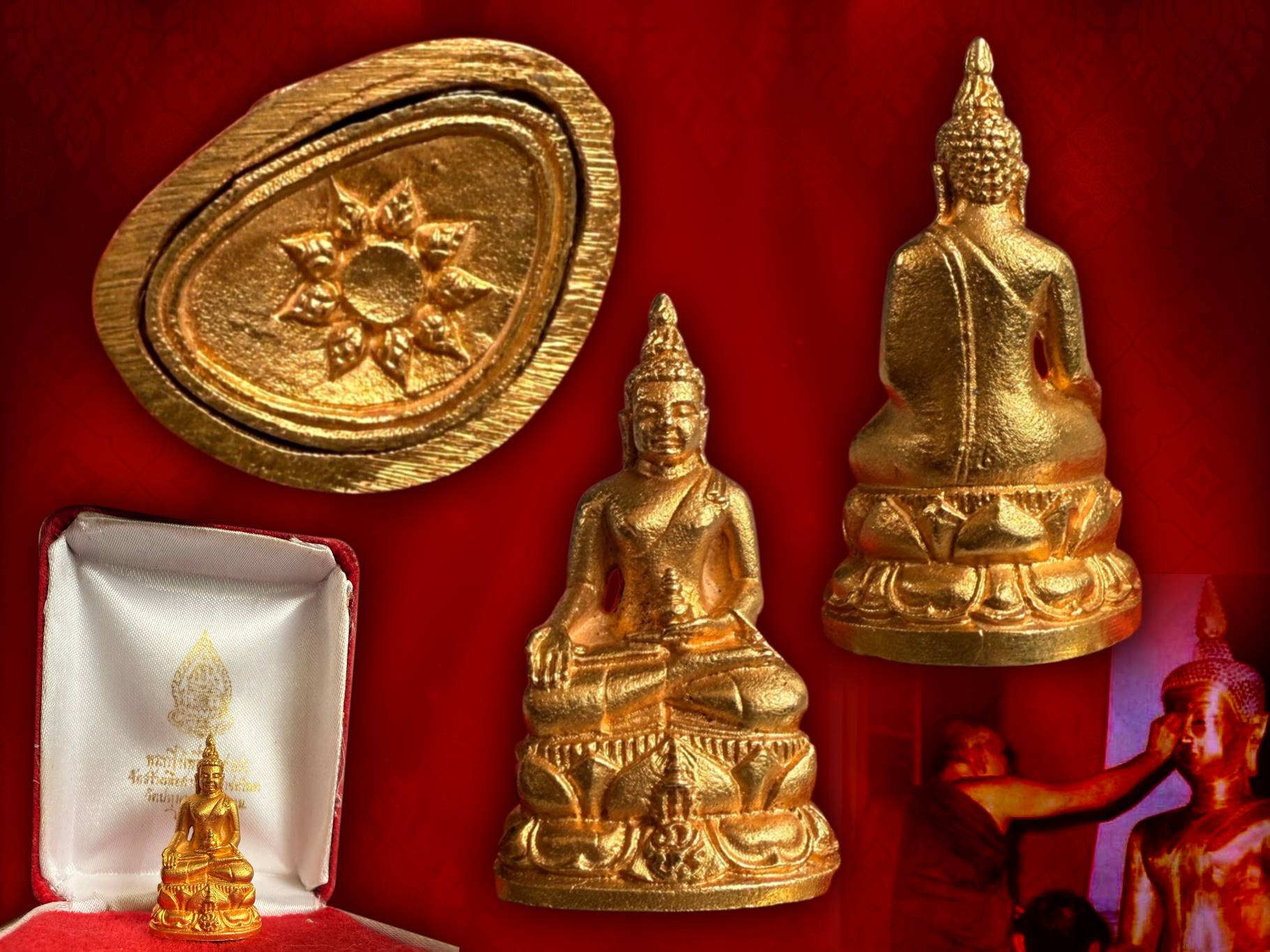 พระกริ่งไพรีพินาศ ภปร. รุ่นแรก เนื้อทองคำ หนัก 18.5 กรัม ปี 2535 องค์ ใต้ฐานดอกปทุม สีทองอร่าม งามๆ สุดๆ ครับ