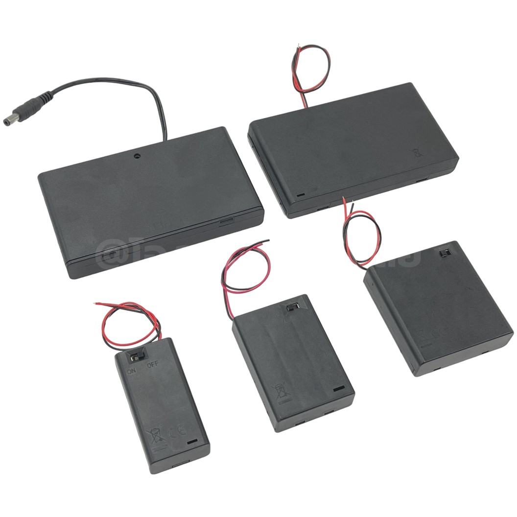 BH-AA รางถ่าน AA 1/2/3/4/8ก้อน แบบมีฝาปิด/ไม่มีฝาปิด อนุกรม Battery Holder Case Box AA 1.5-12VDC