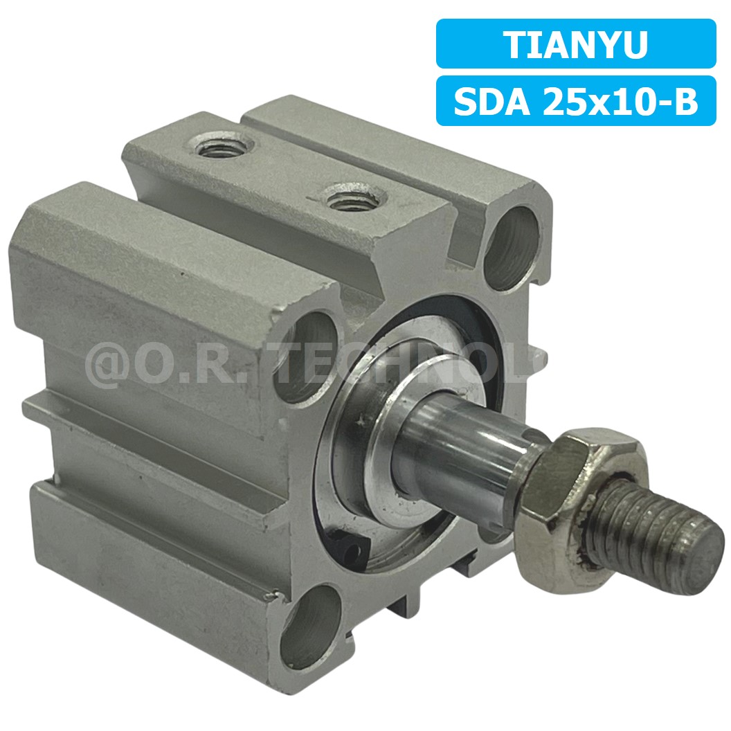 (1ชิ้น) SDA 25x10-B กระบอกลมคอมแพค กระบอกลม รุ่นคอมแพค Compact Air Cylinder SDA Series เกลียวตัวผู้ Male Thread