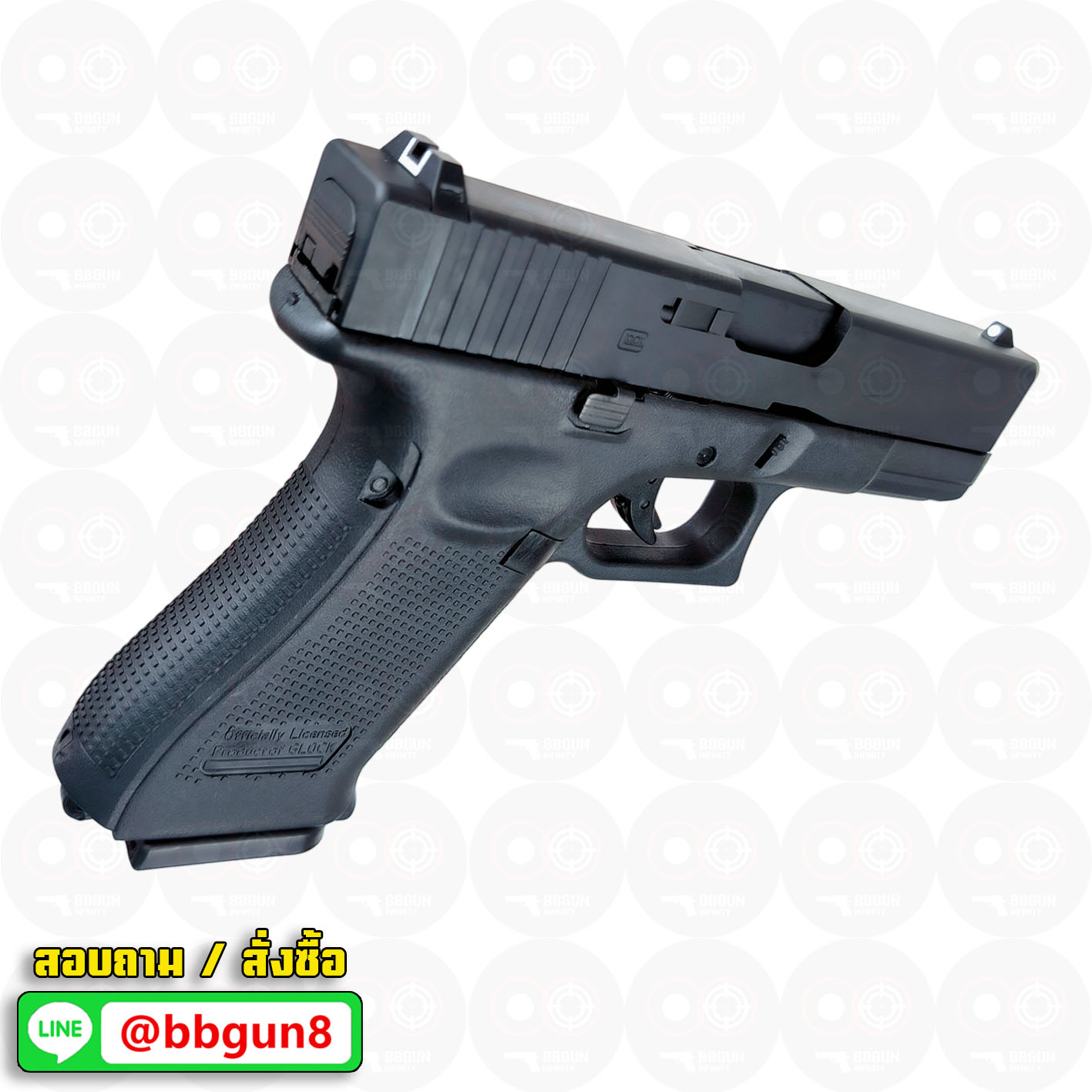 บีบีกันอัดแก๊ส E&C 1302 BK Glock 19X สีดำ BB GUN