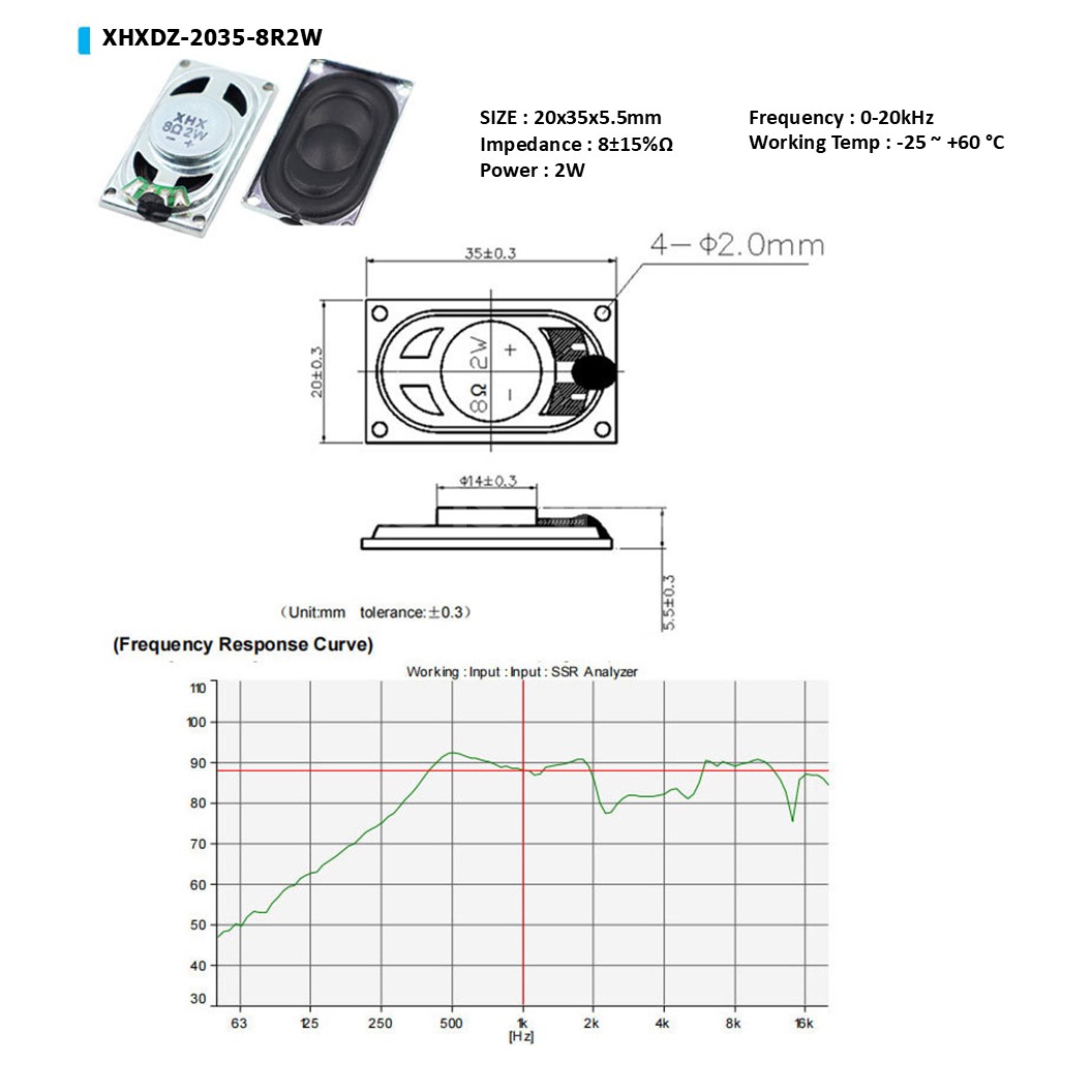 XHXDZ 8Ohm 1W/2W Magnetic Speaker Horn ลำโพงเล็ก ลำโพงจิ๋ว 8โอห์ม 1วัตต์/2วัตต์ ลำโพง สี่เหลี่ยม/กลม ตัวเล็ก