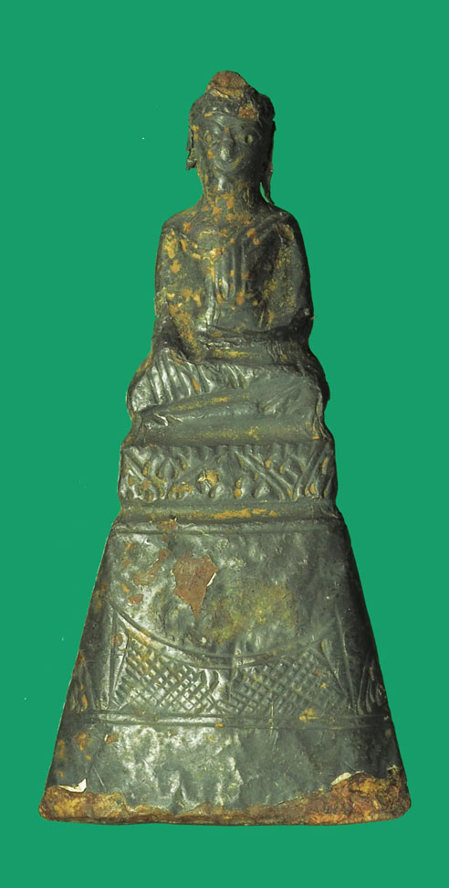 *33520 พระเนื้อว่านบุเงิน สมัยอยุธยา ขนาดหน้าตัก 2 ซ.ม. สูง 7 ซ.ม. อายุหลายร้อยปี 2