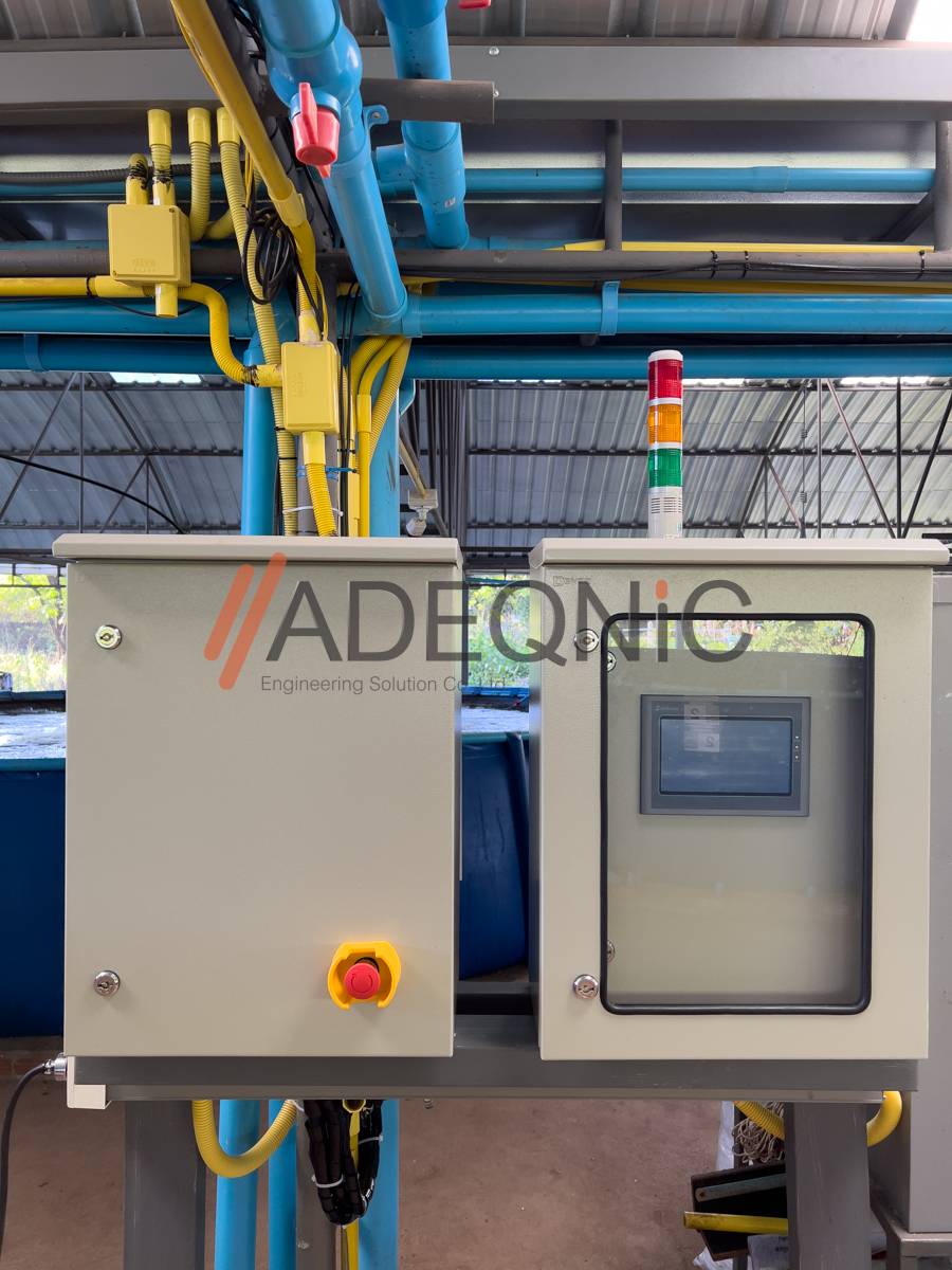 E1-CH4-LK64MR-MONITOR & CONTROL (FISH)-ตู้ควบคุมและแสดงผล การเลี้ยงปลาขนาด 4 บ่อ แบบอัตโนมัติ