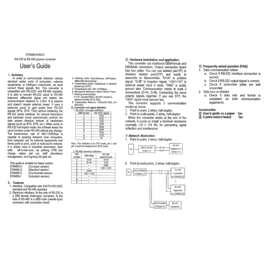 STM485S ตัวแปลง RS232 to RS485 Industrial Converter Adapter module ตัวแปลงสัญญาณ Data Communication Converter