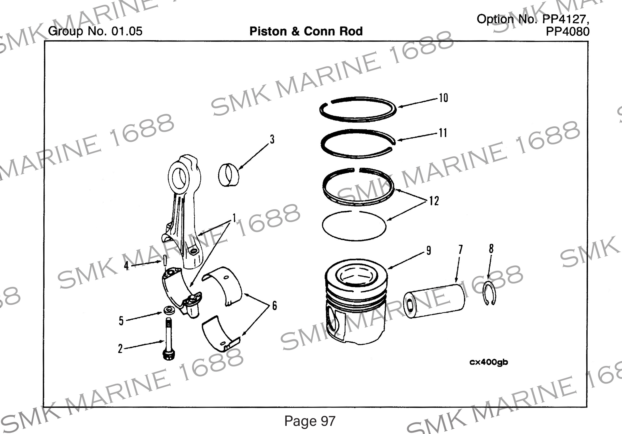 Cummins K Series AR10680 Piston Ring Set / ชุดแหวนลูกสูบ