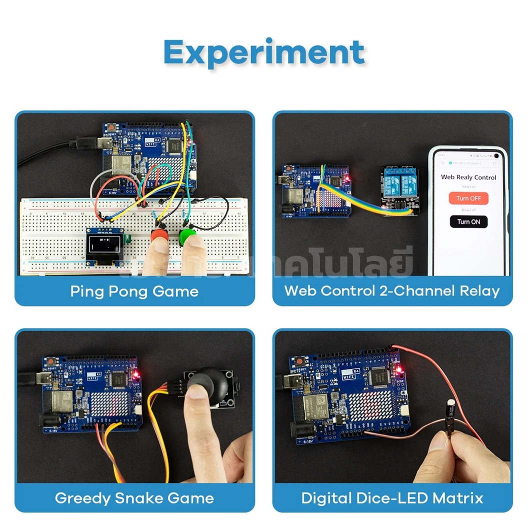 CAE-004 ชุดเรียนรู้ Arduino UNO R4 WiFi Basic kit Learning Project Starter Kit ชุดเริ่มต้นเรียนรู้อาร์ดูโน่ ไวไฟ R4