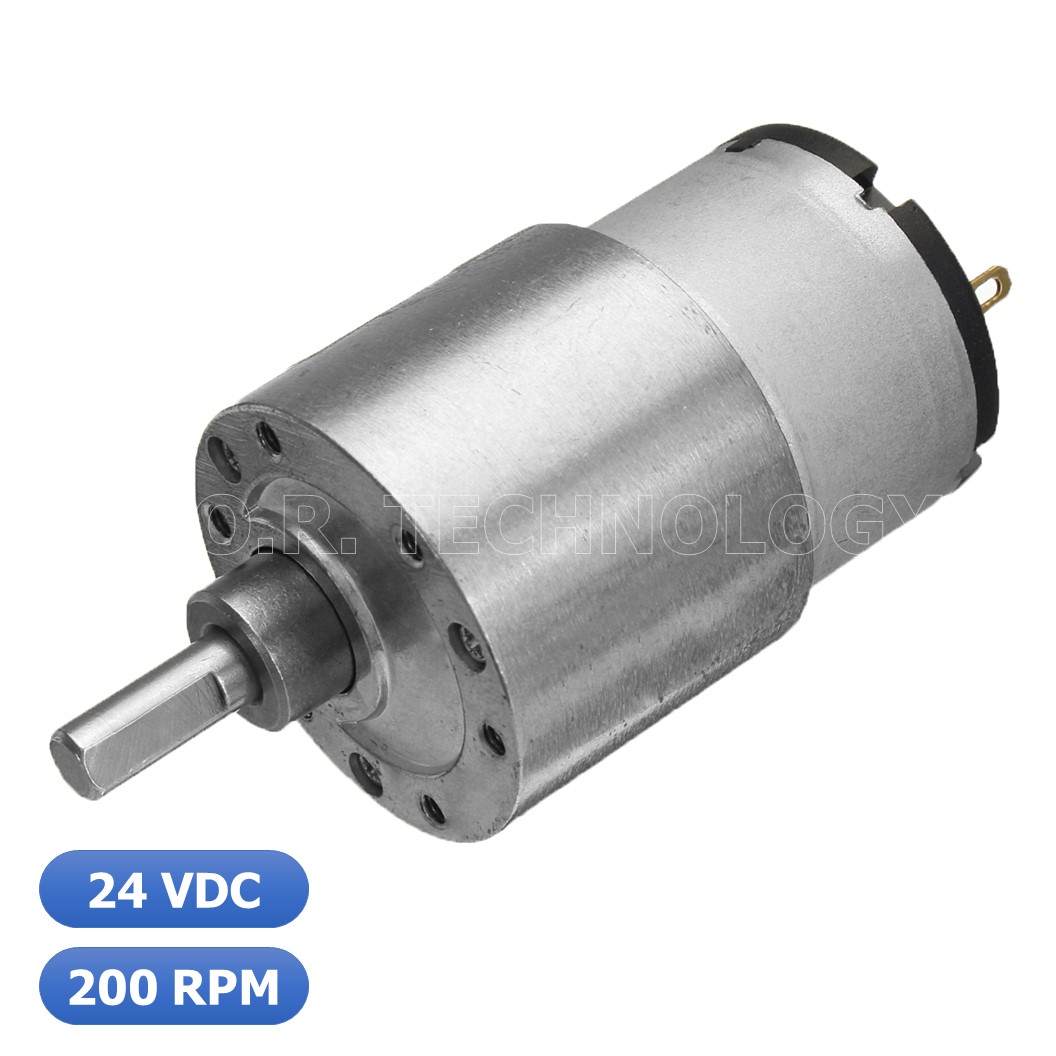 (1ชิ้น) JB033 มอเตอร์ มอเตอร์เกียร์ มอเตอร์อเนกประสงค์ ทอร์กสูง JGB37-520 JGB-520 Motor gear DC24V ความเร็วรอบ 200RPM/MIN (แกนขนาด 6mm, Shaft D)