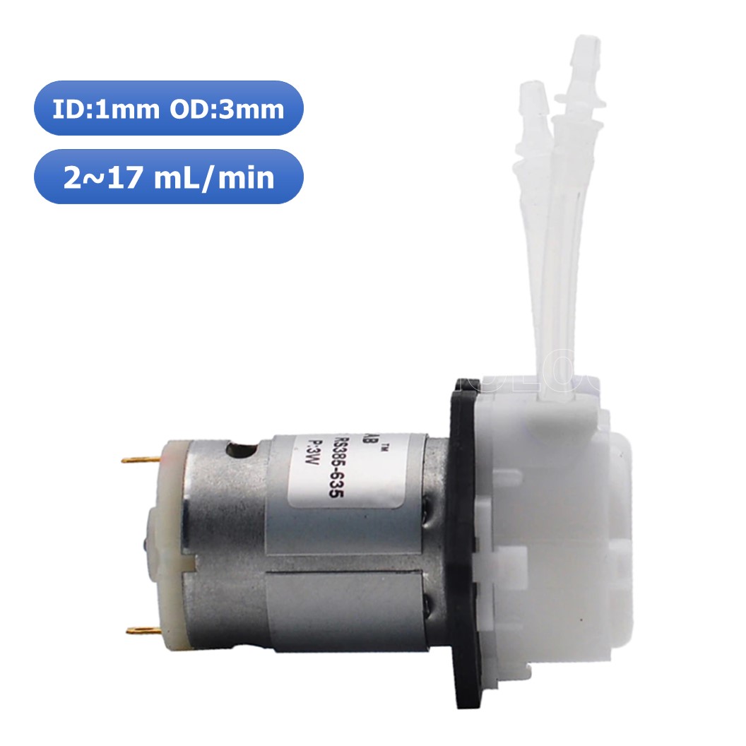 (1ชิ้น) NC425 ปั้มน้ำ ปั้มของเหลว INTLLAB 12V Liquid Pump ID:1mm,OD:3mm, 2~17 mL/min
