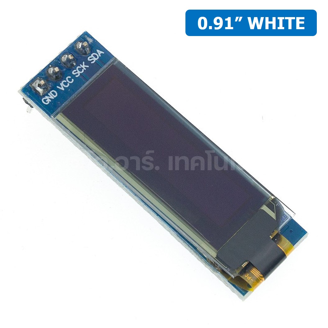 AA408 หน้าจอ OLED 0.91” 128x32 WHITE I2C IIC Serial OLED LCD Display Module SSD1306 Chip จอแสดงผล สีขาว
