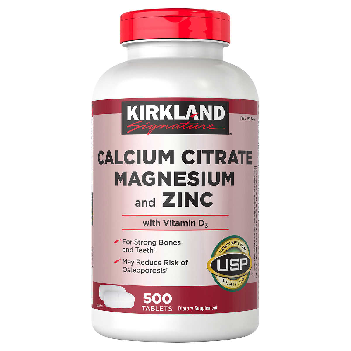 Kirkland Signature Calcium Citrate 500 mg. 500 Tablets พร้อมวิตามิน D3 ,Magnesium และ zinc จากอเมริกาค่ะ