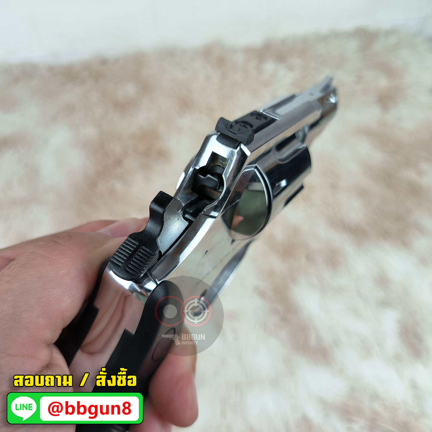 ปืนแบลงค์กันลูกโม่ ยี่ห้อ ZORAKI รุ่น R2 TD 2" สีเงินเงา ลำกล้อง 2 นิ้ว Blank Gun (แถมกล่องใส่ปืน กระสุน 10 นัด)