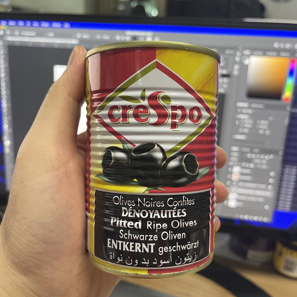 ครีสโป มะกอกดำไม่มีเมล็ดในน้ำเกลือ น้ำหนักสุทธิ 387 กรัม Crespo Pitted Ripe Black Olkive in Brine Total Weight 387 g.
