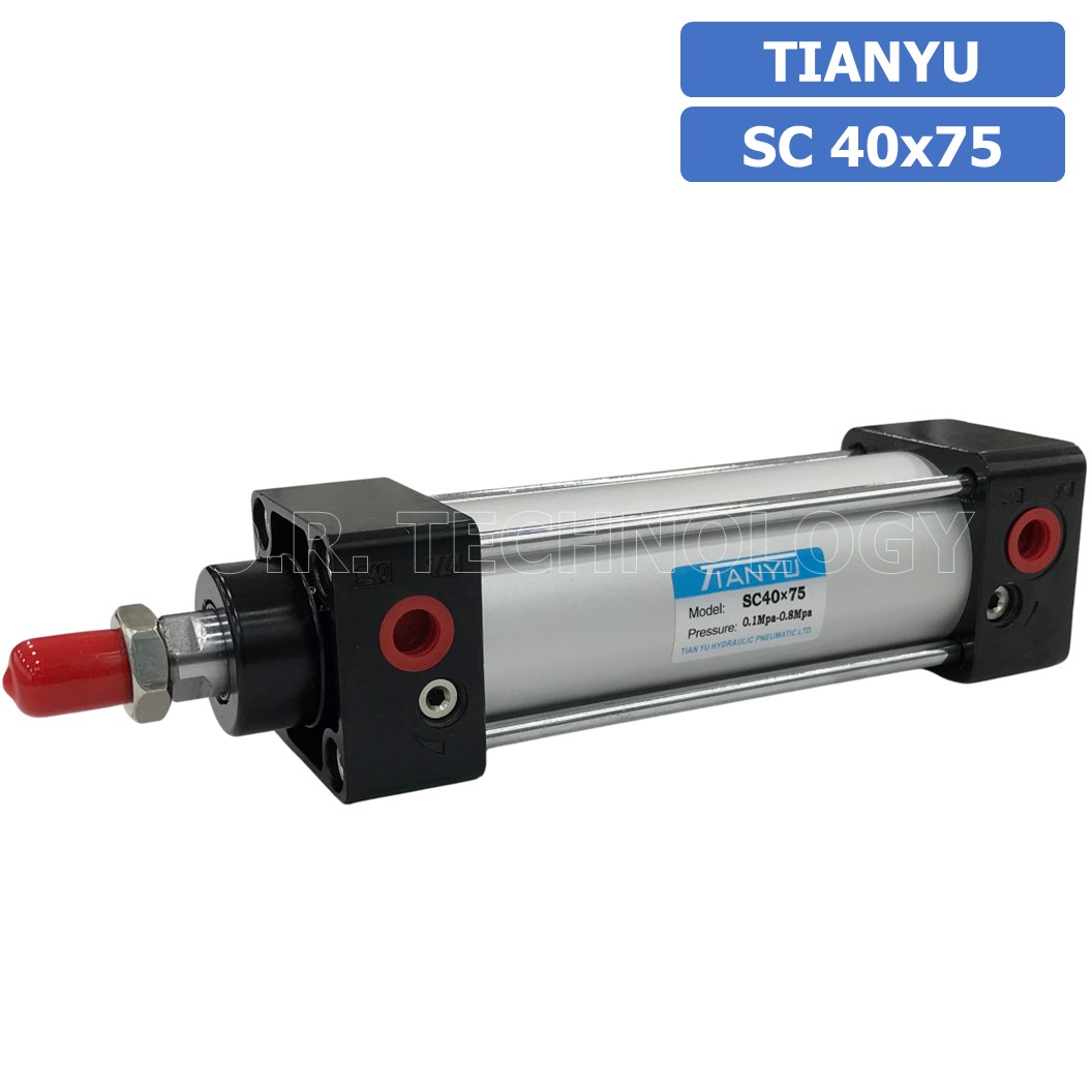 (1ชิ้น) SC 40x75 กระบอกลม รุ่นมาตรฐาน กระบอกลม 4 เสา Standard Cylinder Air Pneumatic แบบสี่เสา