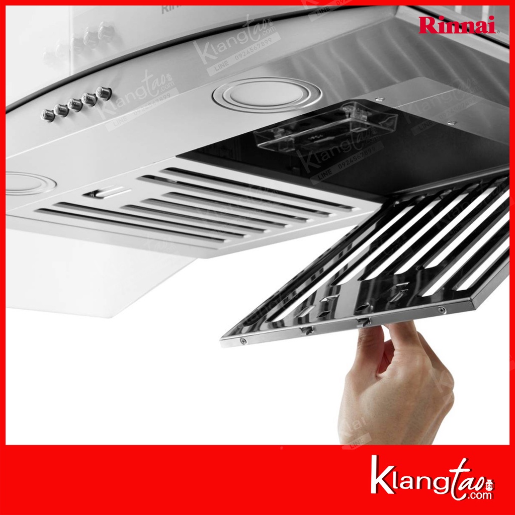 เซ็ทจับคู่ เครื่องดูดควัน Rinnai รุ่น RH-C2459-SSW เครื่องดูดควันแบบปุ่มกด + เตาฝัง LUCKY FLAME เลือกรุ่นได้