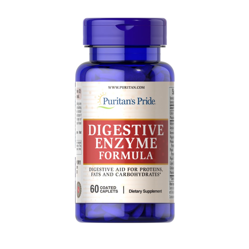 สูตรเข้มข้น ขนาด 60 และ 120 เม็ด Puritan's Pride Digestive Enzyme Formula เอ็นไซม์ช่วยย่อยโปรตีน แป้ง ไขมัน