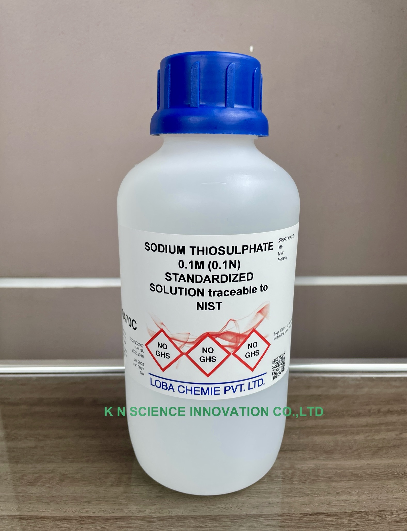 Sodium thiosulfate, 0.1M(0.1N), Standardized solution, Traceable to NIST ,1 L ,Loba R470C01000