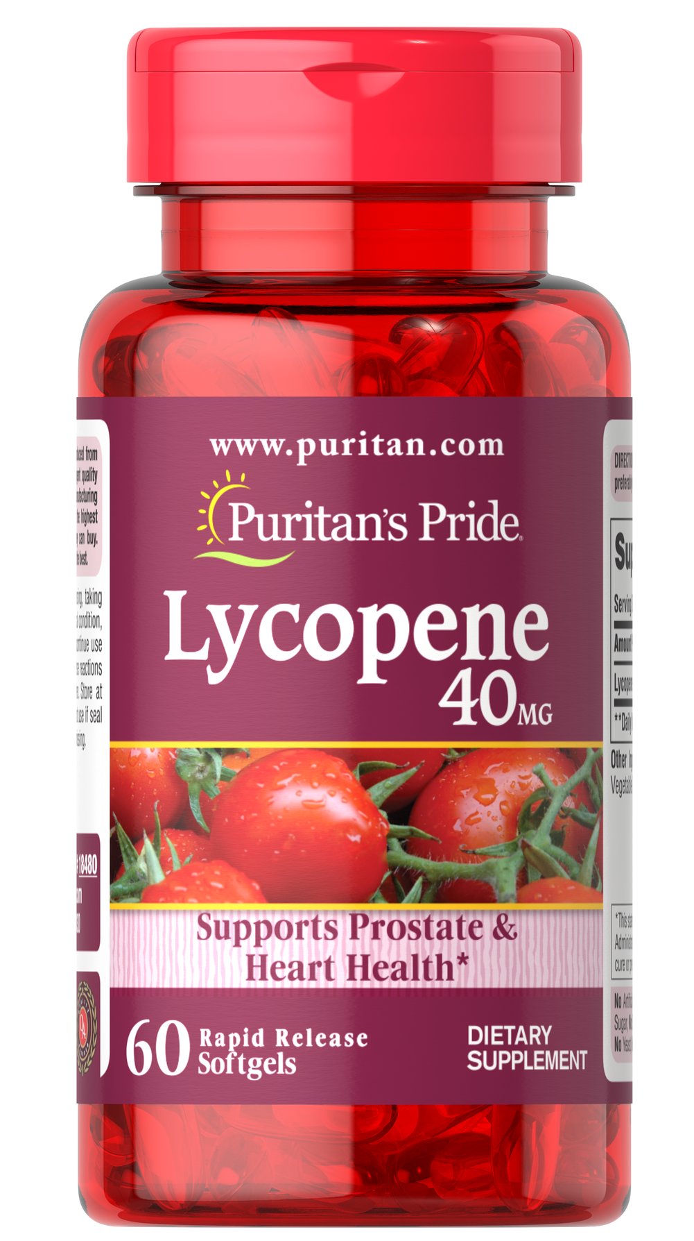 Puritan's Pride Lycopene 40 mg 60 softgels ไลโคปีน วิตามินสารสกัดจากมะเขือเทศอุดมไปด้วยสารต้านอนุมูลอิสระ