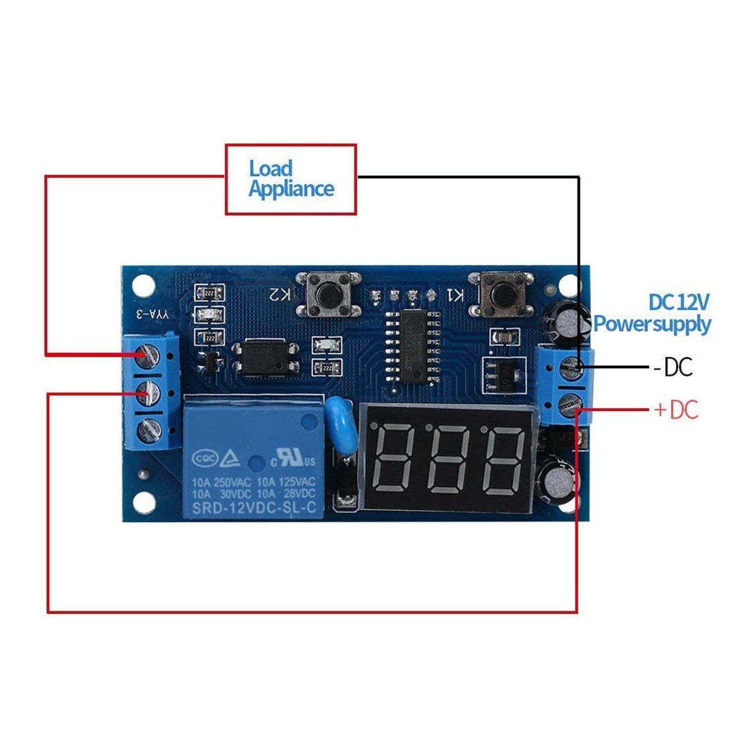 CM801 5VDC/12VDC Time Control Switch Intermittent Infinite Cycle Countdown Switch Controller Timing Relay Module โมดูลตั้งเวลา รีเลย์ตั้งเวลา ไทม์มิ่งรีเลย์ รีเลย์หน่วงเวลา