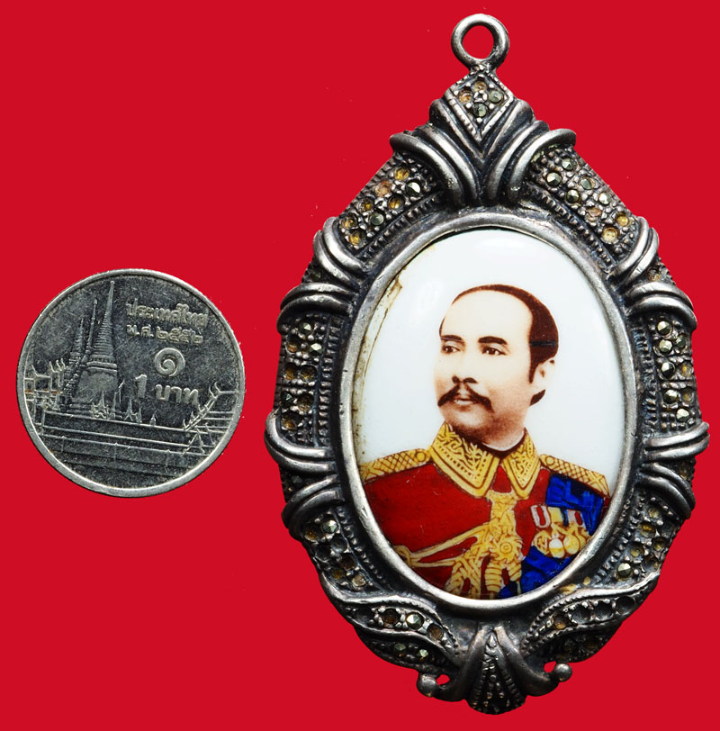 *36753 ล็อกเก็ตเเมงกาไซด์ เลี่ยมเงินในหลวงรัชกา่ลที่ 5 ขนาดใหญ่ 5