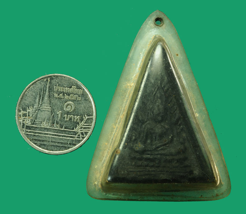 ขายแล้ว*35161 พระพุทธชินราช วัดประสาทบุญญาวาส ปี 2506 เนื้อเทาดำ เลี่ยมพลาสติกอย่างเก่า 9