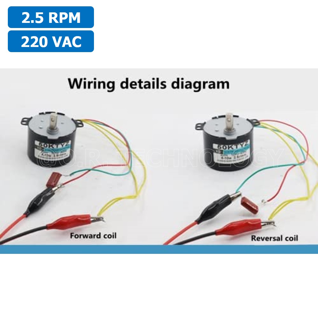 (1ชิ้น) XD50KTYZ-B 2.5 RPM ซิงโครนัสมอเตอร์ มอเตอร์ไฟฟ้ากระแสสลับ AC Synchronous Gear Motor มอเตอร์ทดเฟือง