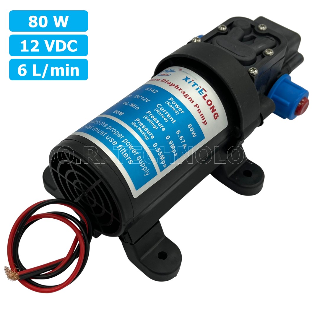 (1ชิ้น) 0142HB-12-80 ปั๊มน้ำ ปั๊มพ่นหมอก ไดอะแฟรมปั๊ม 80W 12VDC 6L/min Micro Diaphragm Pump