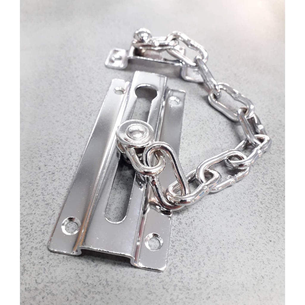 กลอนโซ่ สี่เหลี่ยม สีโครเมี่ยม / สีรมดำ (ราคารวมแวท) กลอนประตู กลอนคล้องโซ่ กลอนโซ่รูปสี่เหลี่ยม สำหรับคล้องประตู