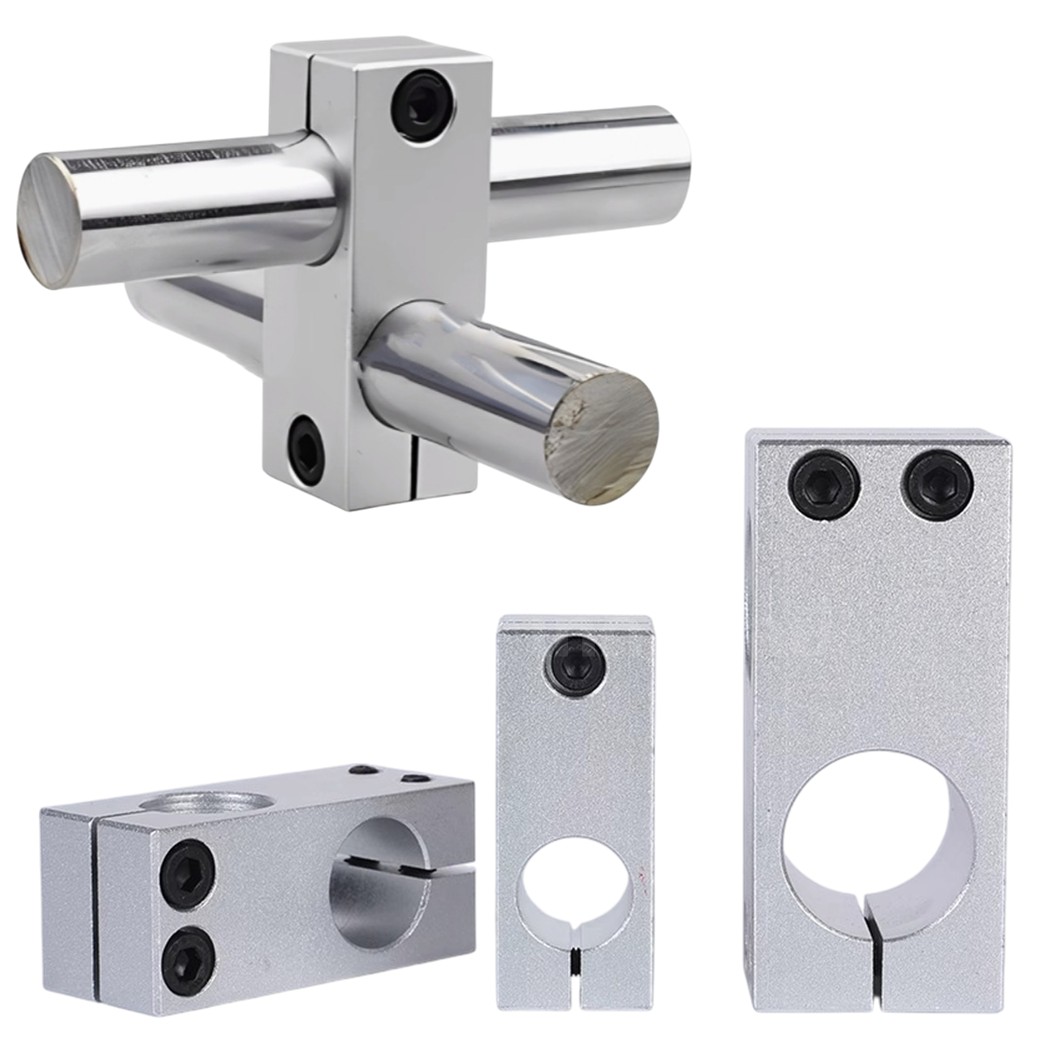 FXC ตัวยึดแกนเหล็ก 2ทาง ขนาด 6mm-20mm Aluminum Alloy Optical Axis Cross Clamp Joint ตัวยึดแกนออปติคอลแบบตั้ง ตัวจับยึดเสาแบบหนีบ อลูมิเนียมอัลลอยด์ FXC-6-6/8-8/10-10/12-12/16-16/20-20 ตัวยึดแกนแนวขวาง