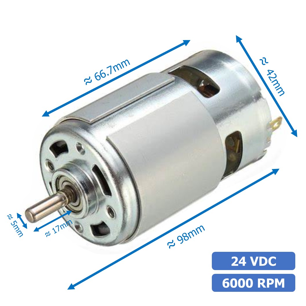 (1ชิ้น) JB185 มอเตอร์ 775 24VDC 6000RPM มอเตอร์ความเร็วสูง มอเตอร์สว่าน แกนขนาด 5mm DC Motor 775 D Shaft