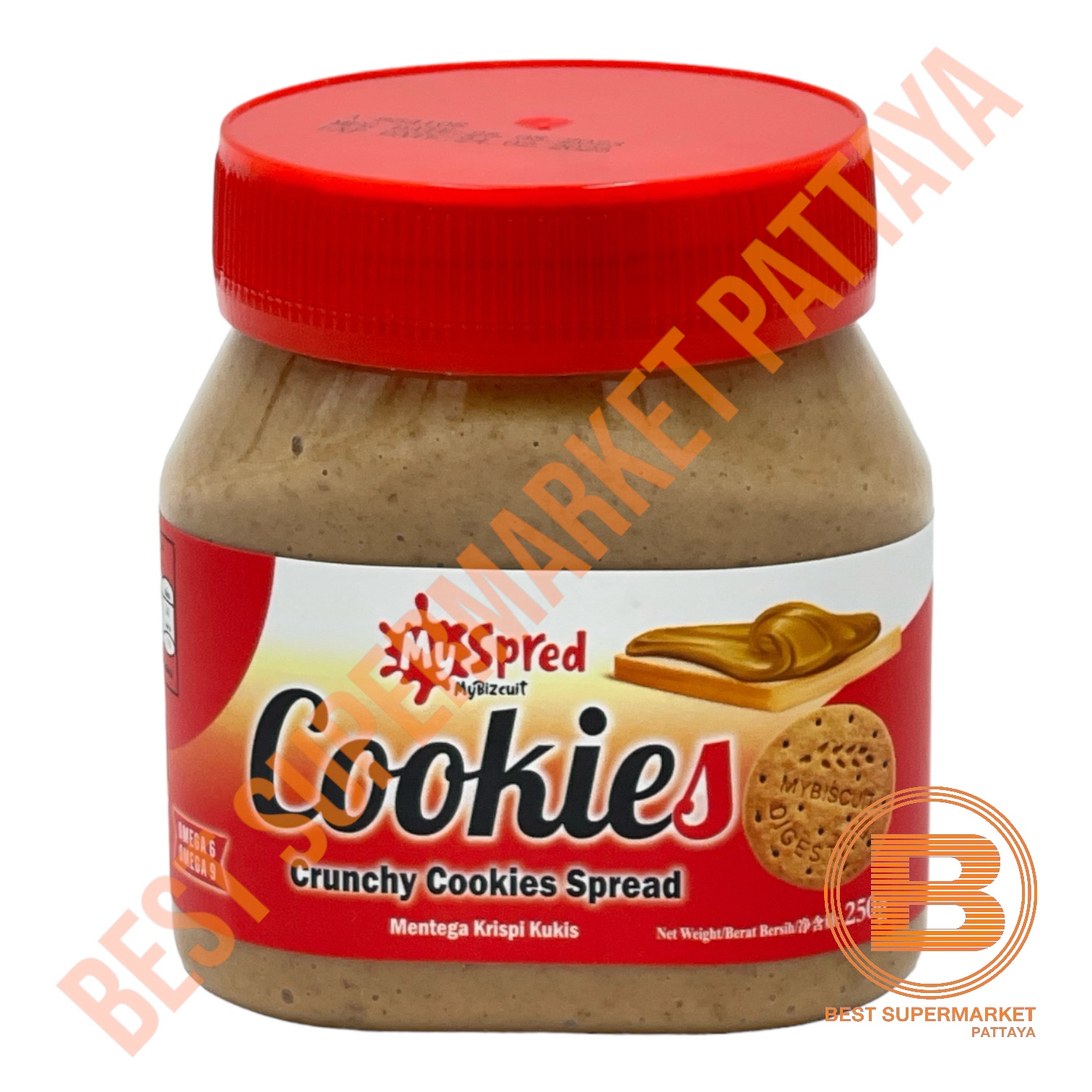 มายสเปรด มายบิสกิต ผลิตภัณฑ์คุกกี้บด ทาขนมปัง 250 กรัม MySpread MyBizcuit Cookies Crunchy Spread 250 g.