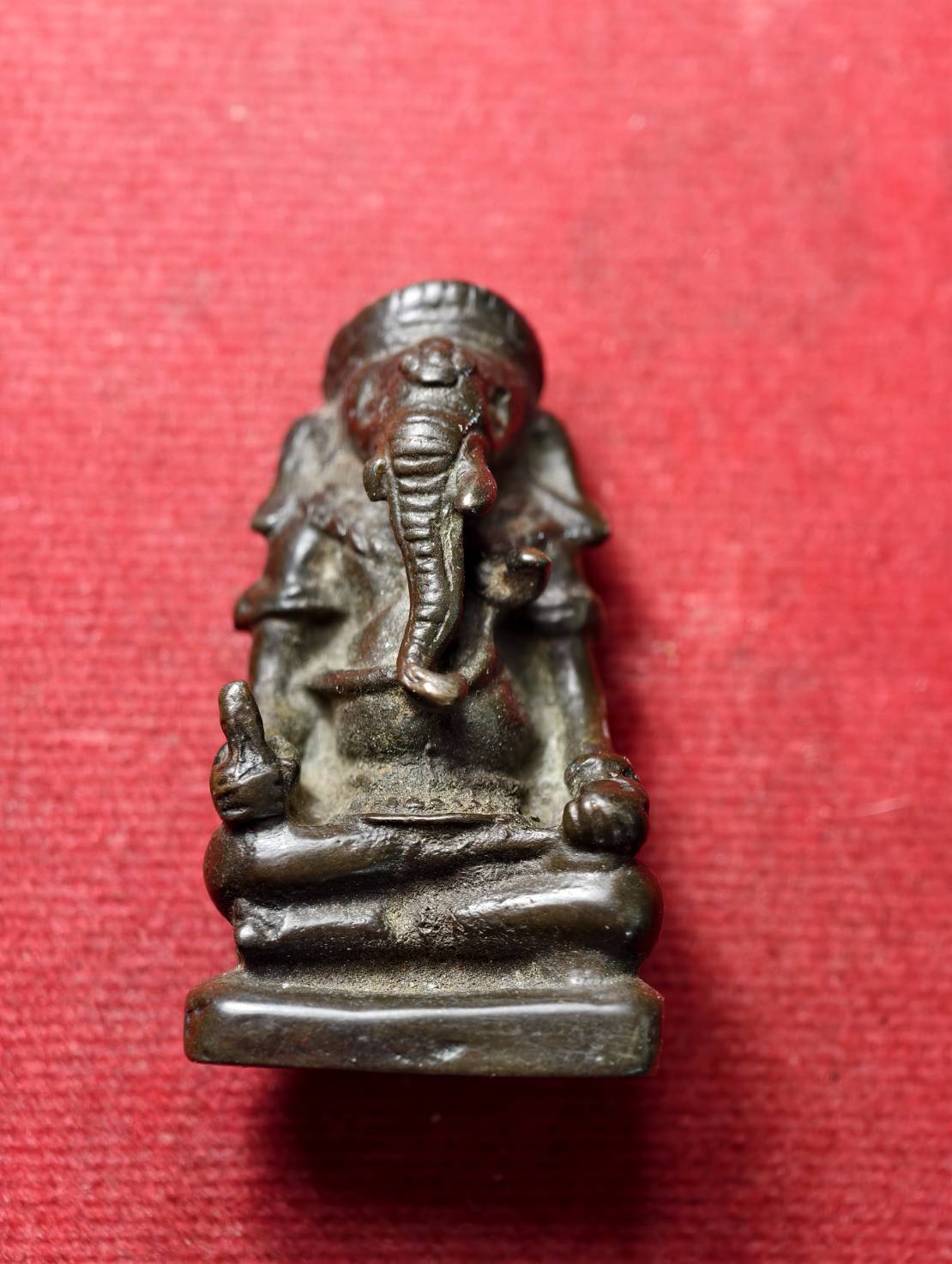 พระพิฆเนศร์ หล่อเก่า ขนาด 1 นิ้ว ไม่ทราบที่ (SKU-13796)