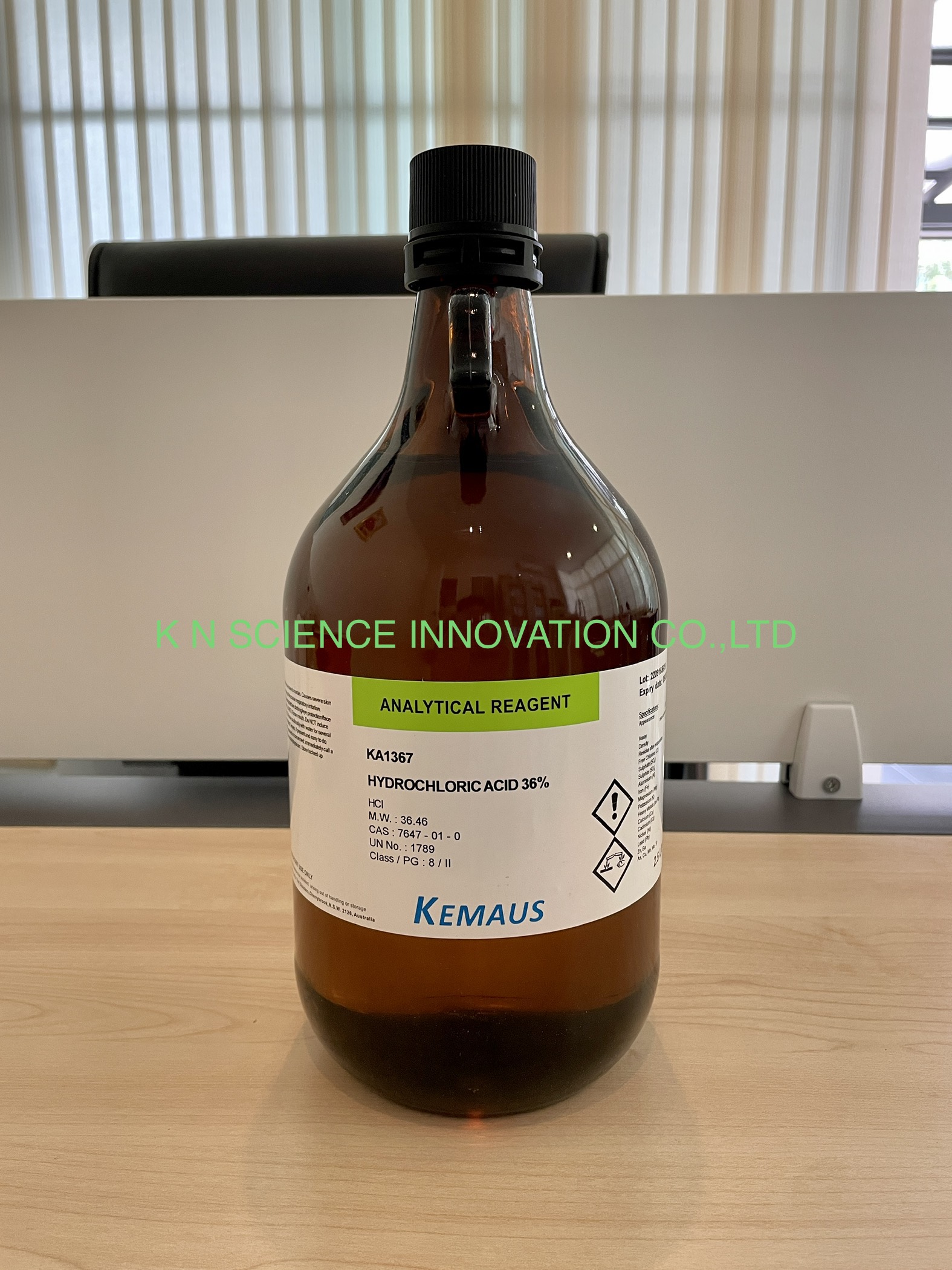 HYDROCHLORIC ACID 36%, AR ,KemAus, 2.5 LT KA1367