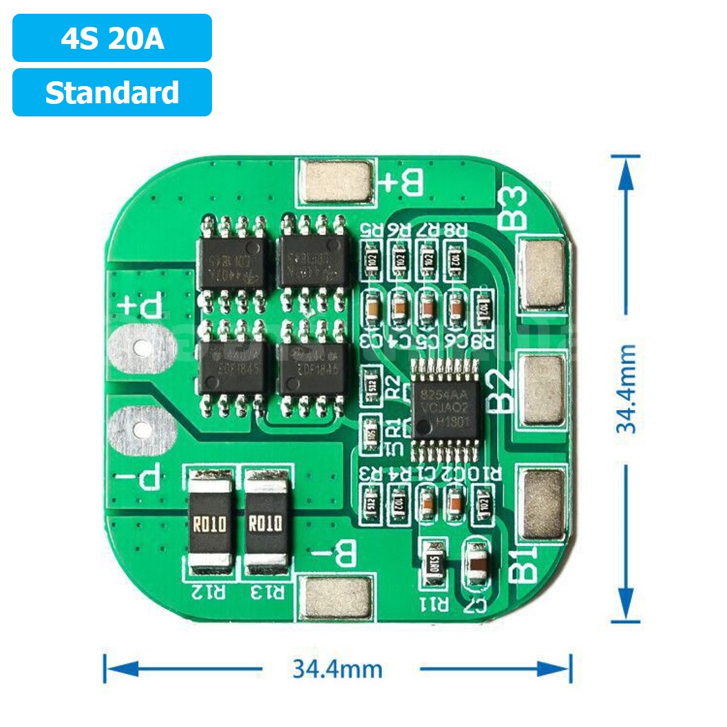 CM641 4S 20A Standard โมดูลชาร์จแบตเตอรี่ BMS 4-Series 20A 18650 Lithium Battery Protection Module แบตลิเธียม