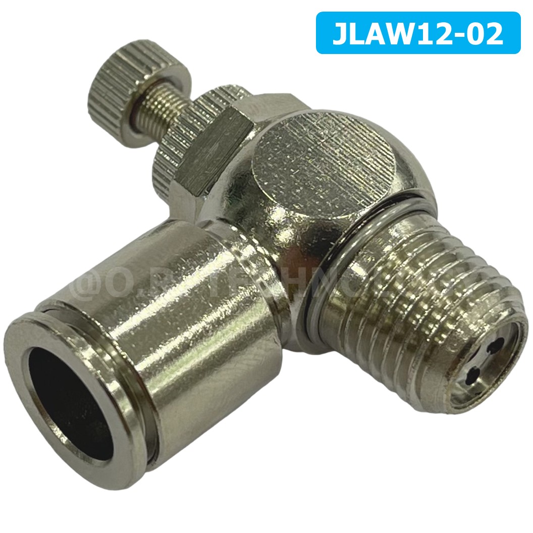 (1ชิ้น) JLAW12-02 ข้อต่อลมสแตนเลส ข้อต่อปรับลม งอ STAINLESS Air Flow Speed Controller ควบคุมความเร็วลม Speed Control valve JLAW JSL