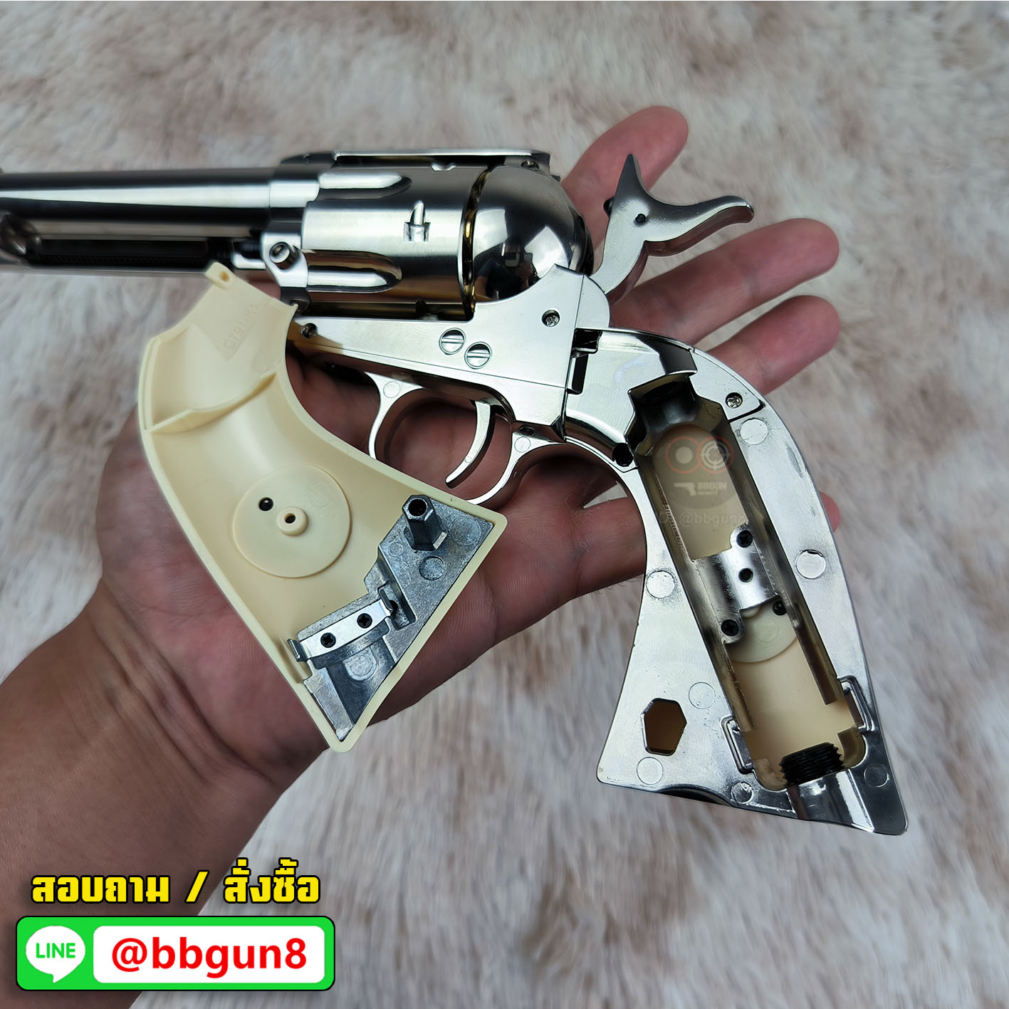 UMAREX Colt SAA Peacemaker .45 Co2 6mm - Nickel Pearl บีบีกันลูกโม่คาวบอย