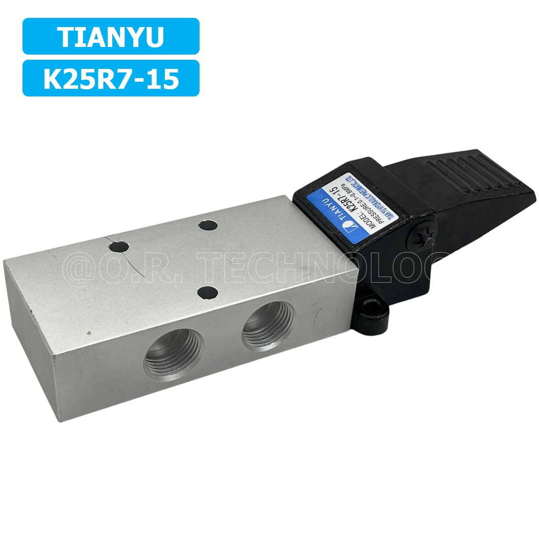 (1ชิ้น) K25R7-15 เท้าเหยียบลม วาล์วเท้าเหยียบ สวิทซ์เท้าเหยียบลม Air Foot Switch Valve Pneumatic TIANYU