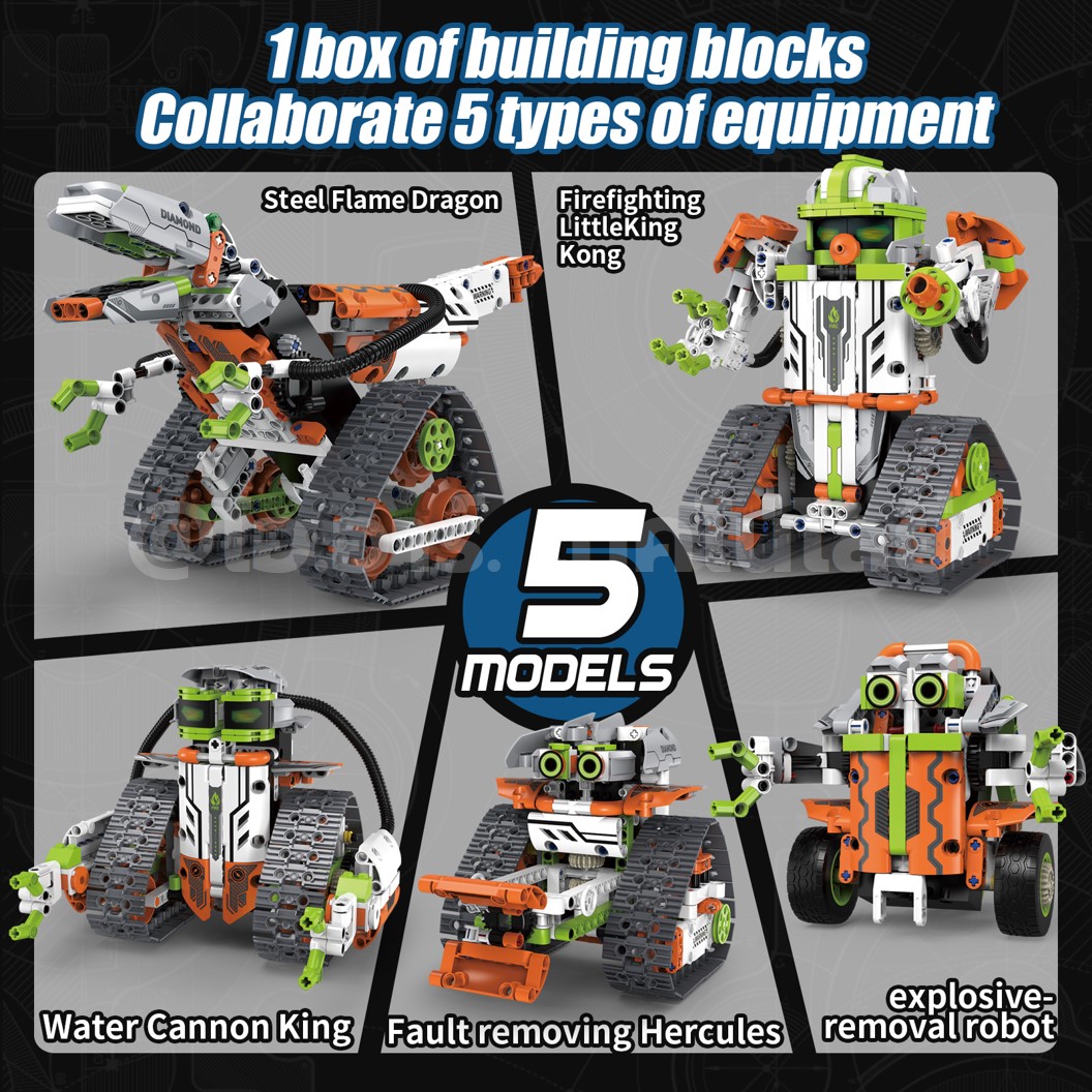 KEEYEE WORLD K96178 ตัวต่อเสริมทักษะ 5 IN 1 DIAMOND ROBOT ของเล่นเสริมทักษะ ตัวต่อ Building Block STEAM Education Programmable Robot