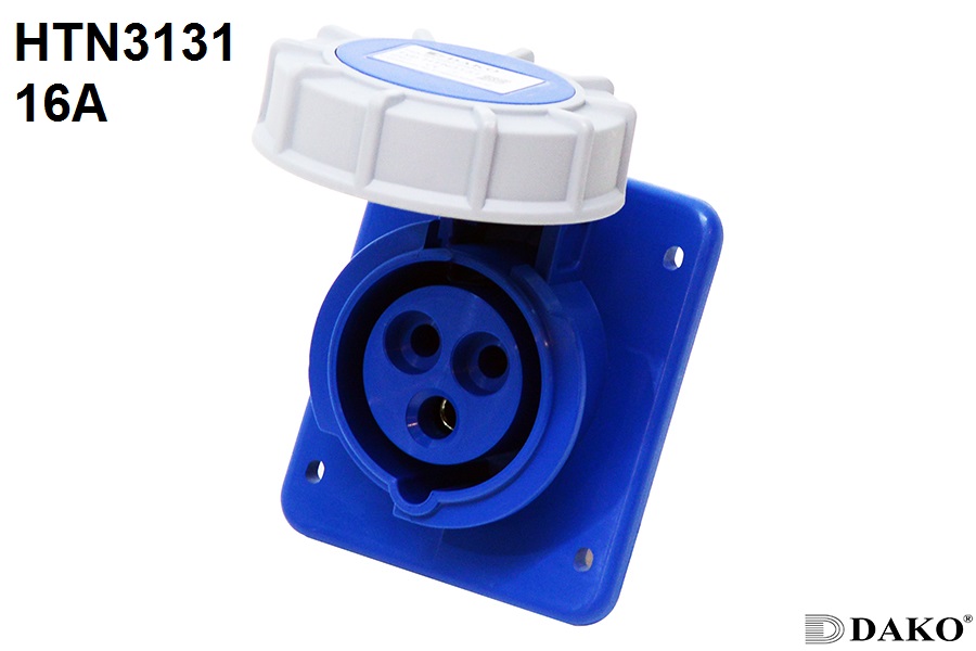 HTN 3131 ปลั๊กตัวเมียฝังเฉียง 2P+E 16A 230V IP67 6h
